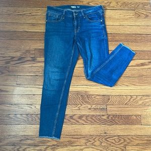 Old Navy Rockstar jeans, ankle cut with cute slit and fringe